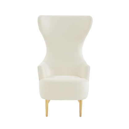 Julia - Velvet Channel Tufted Wingback Chair