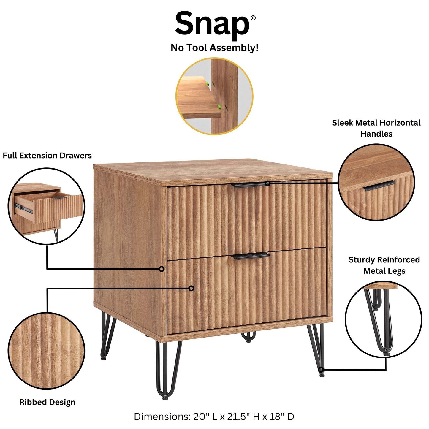 Dumbo - Nightstand With 2 Drawers