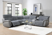U13 - 6 Piece Gray Power Reclining Sectional With Power Headrest - Dark Gray