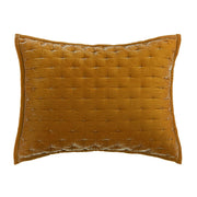 Stella - Faux Silk Velvet Pintuck Euro Pillow Sham - Saffron