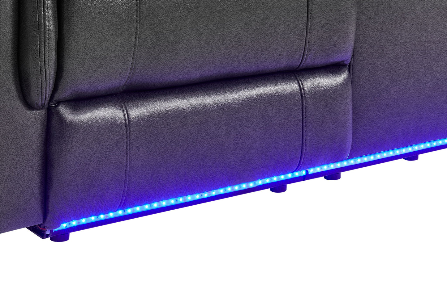 U8879 - 2 Piece Living Room Set (Power Reclining Sofa With LED And Global Surround System And Power Console Reclining Loveseat) - Charcoal