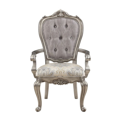 Ariadne - Arm Chair (Set of 2) - Velvet & Antique Platinum