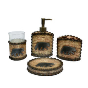 Lodge Bear - Countertop Bathroom Set (Set of 4) - Brown