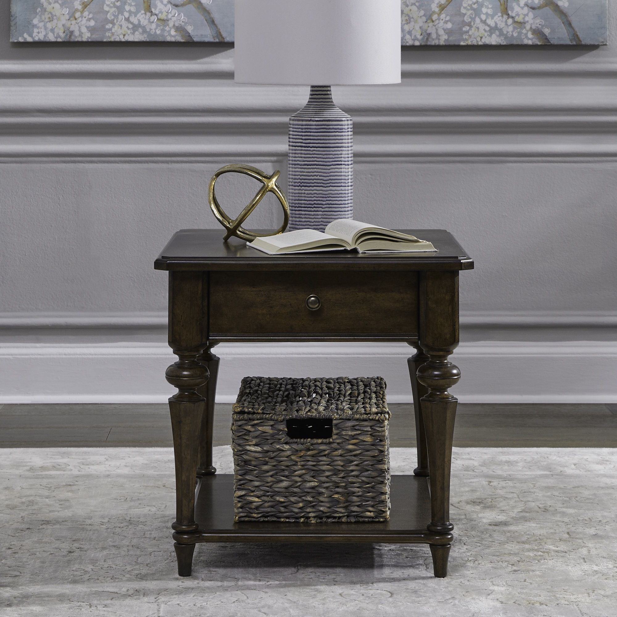 Arden Road - Drawer End Table - Satin Cherry