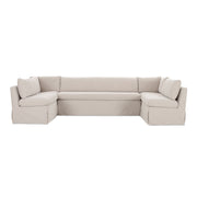Fable - 5 Piece Slipcover Dining Banquette U-Shape - Beige