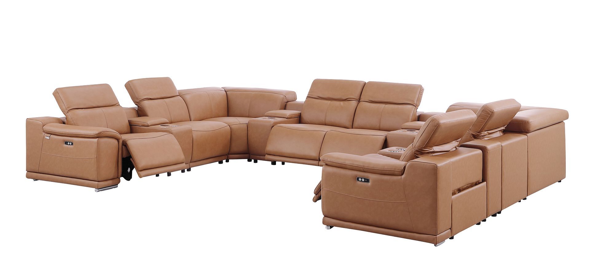9762 - 12-Piece U-Shaped Sectional Sofa With 4 Power Recliners