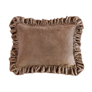 Stella - Faux Silk Velvet Ruffled Dutch Euro Pillow - Dusty Rose