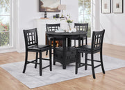 D151 - 5 Piece Dining Room Set (Table, 4 Side Chairs) - Black