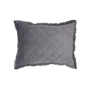 Velvet Diamond - Quilted Boudoir Pillow - Gray