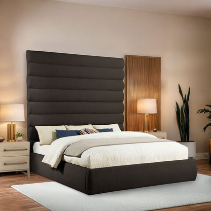Adam - Boucle Fabric Bed With 89" Headboard