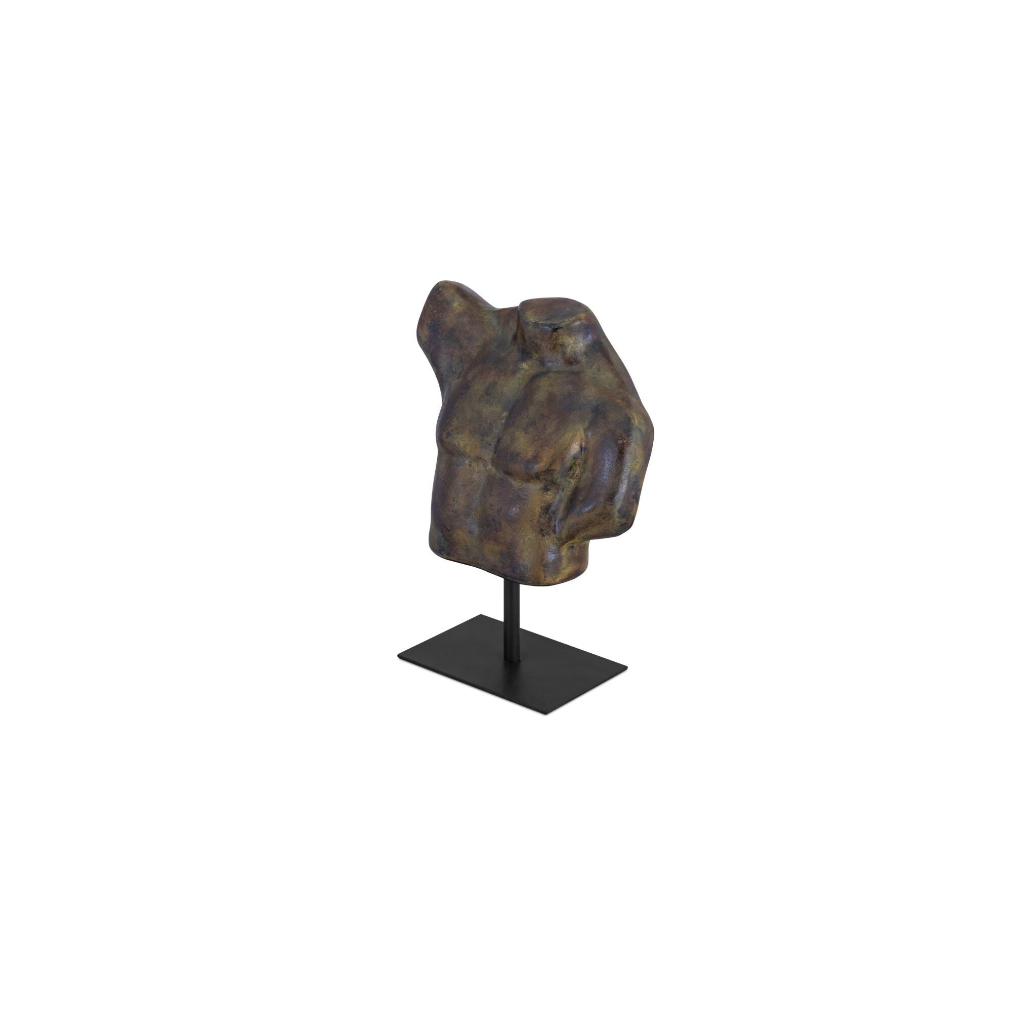 Victor - Cast Aluminum Sculpture - Dark Green Patina / Brown