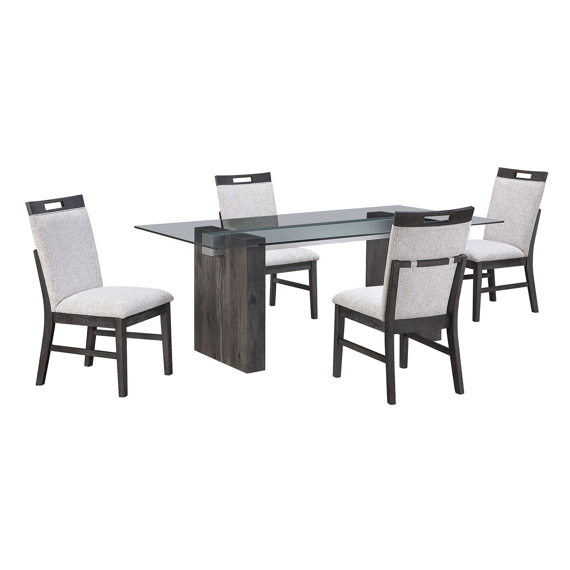 D4238 - Dining Table - Clear / Dark Brown