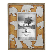 Picture Frame - 4" x 6" Bear Cutout Picture Frame 4 Per Carton - Tan / Grey