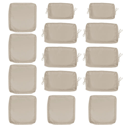 14 Pack Cushion Covers For 7 Piece Wicker Rattan Sectional Sofa