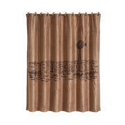 Jasper - Embroidered Landscape Shower Curtain - Tan / Brown