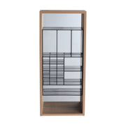 12" Wall Mounted Mirror Cabinet With Storage - Imitative Oak