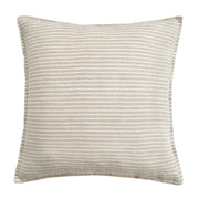 100% French Flax Linen - Railroad Stripe Euro Sham - Natural