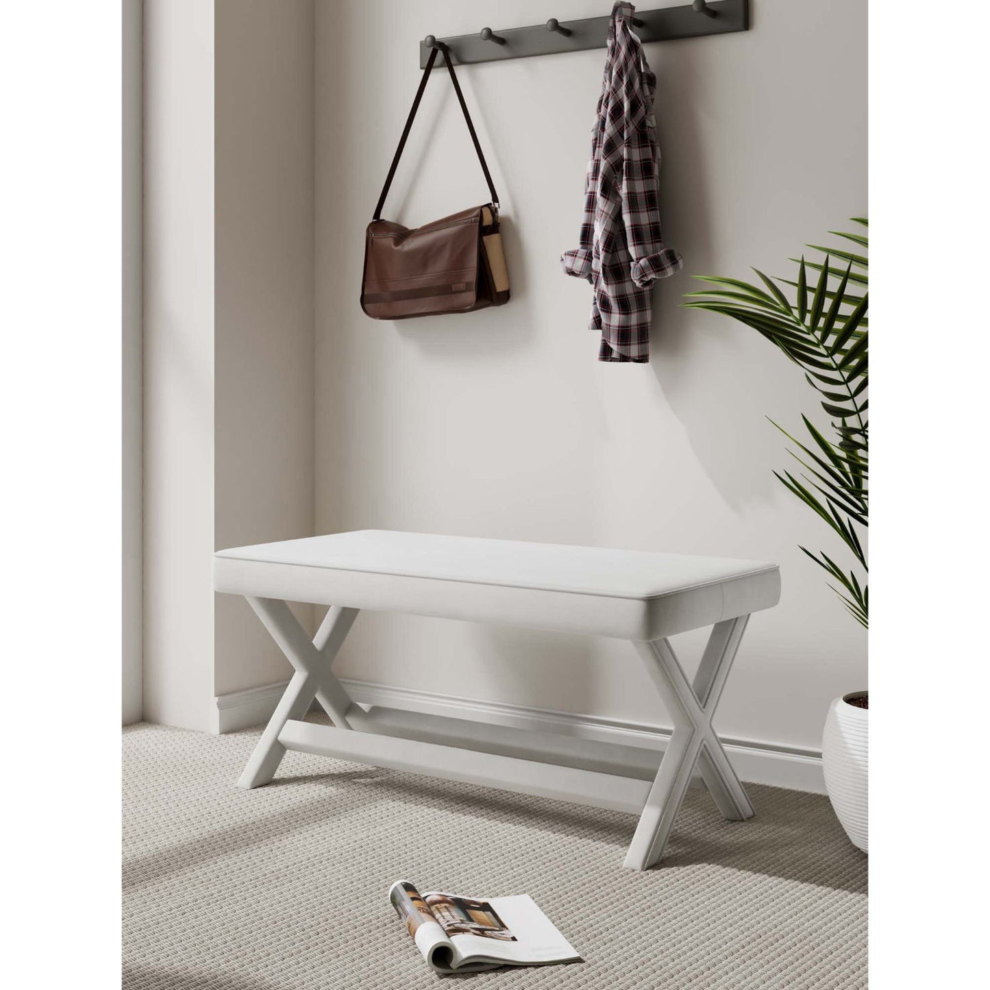 Abigail - Accent Bench With Piped Cushion
