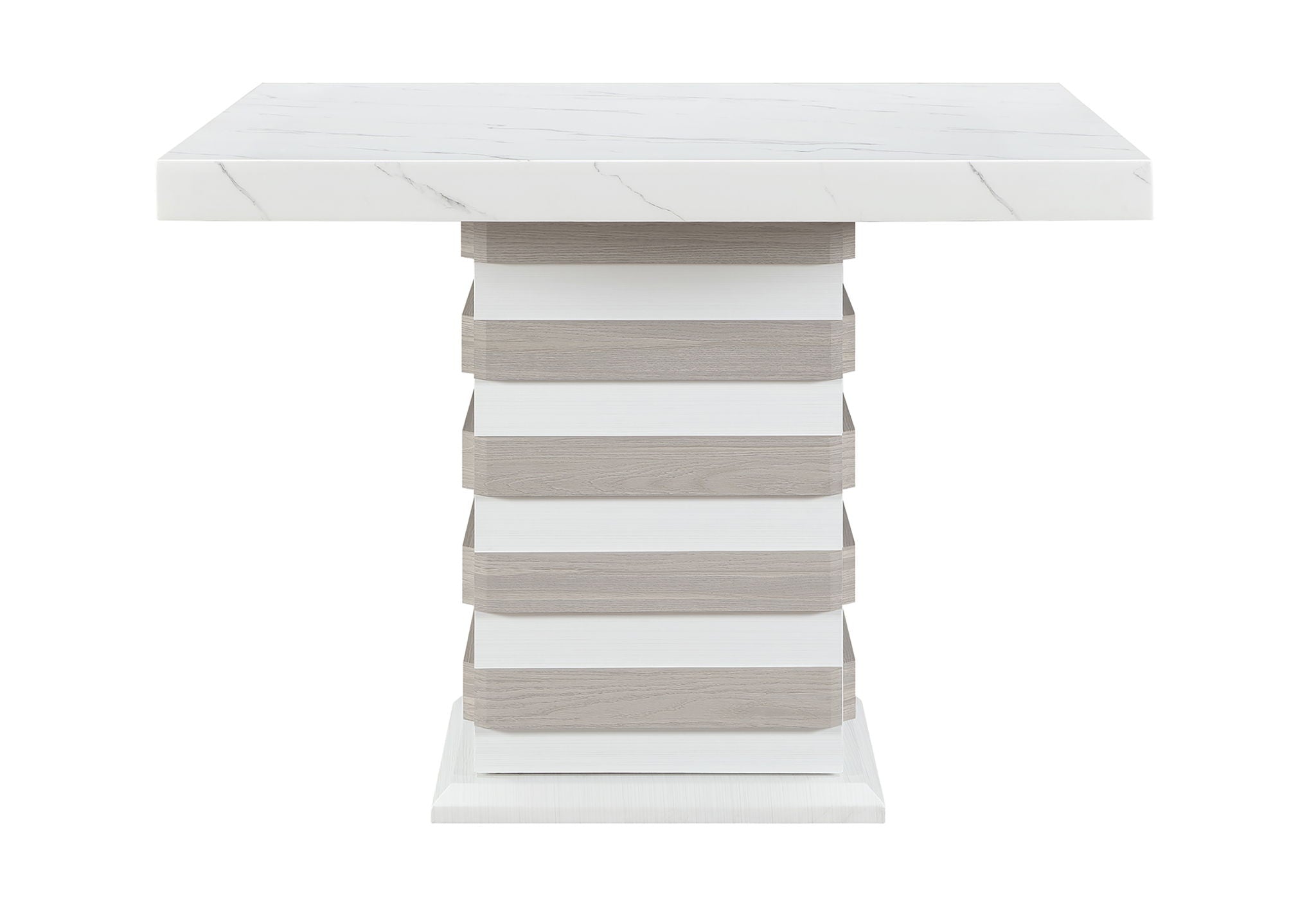 D2507 - 7 Piece Dining Room Set (Bar Table With Hidden Storage In The Base With 6 Bar Stools) - White