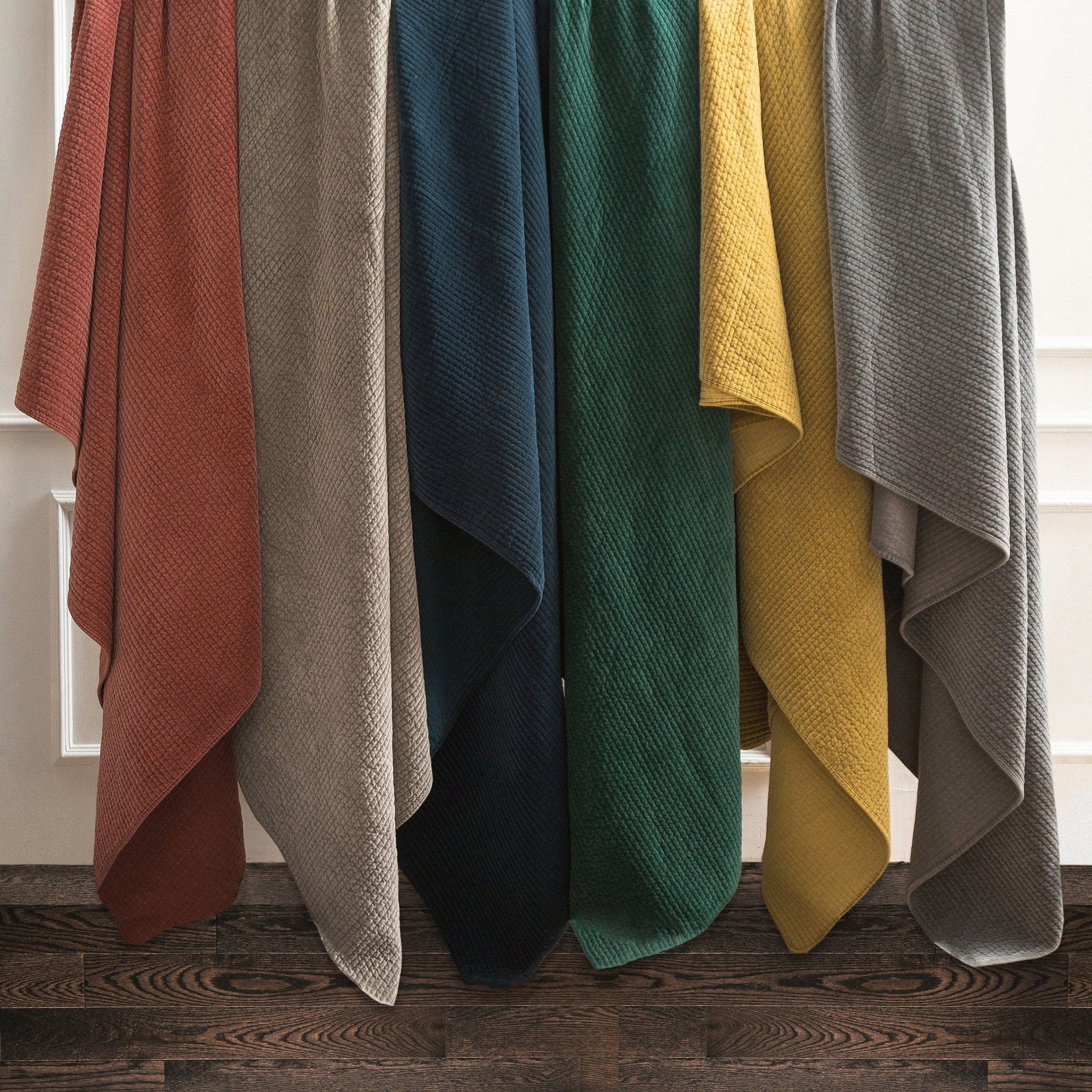 Stonewashed Cotton Velvet - Quilted Euro Sham - Fern Green