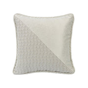 Wilshire - Half & Half Decorative Throw Pillow - Cream / Gray
