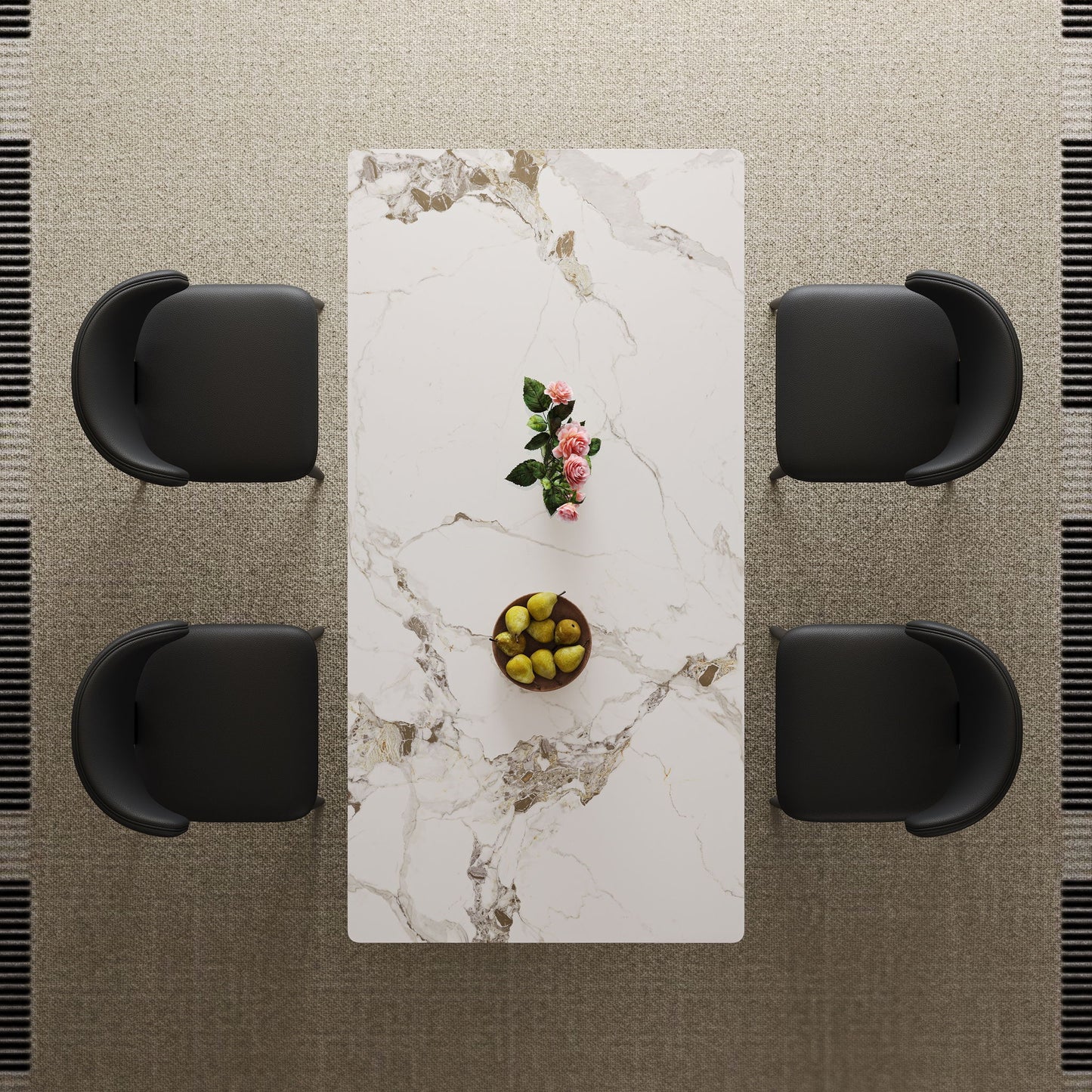 Modern Rectangular Dining Table For 6 With Chairs