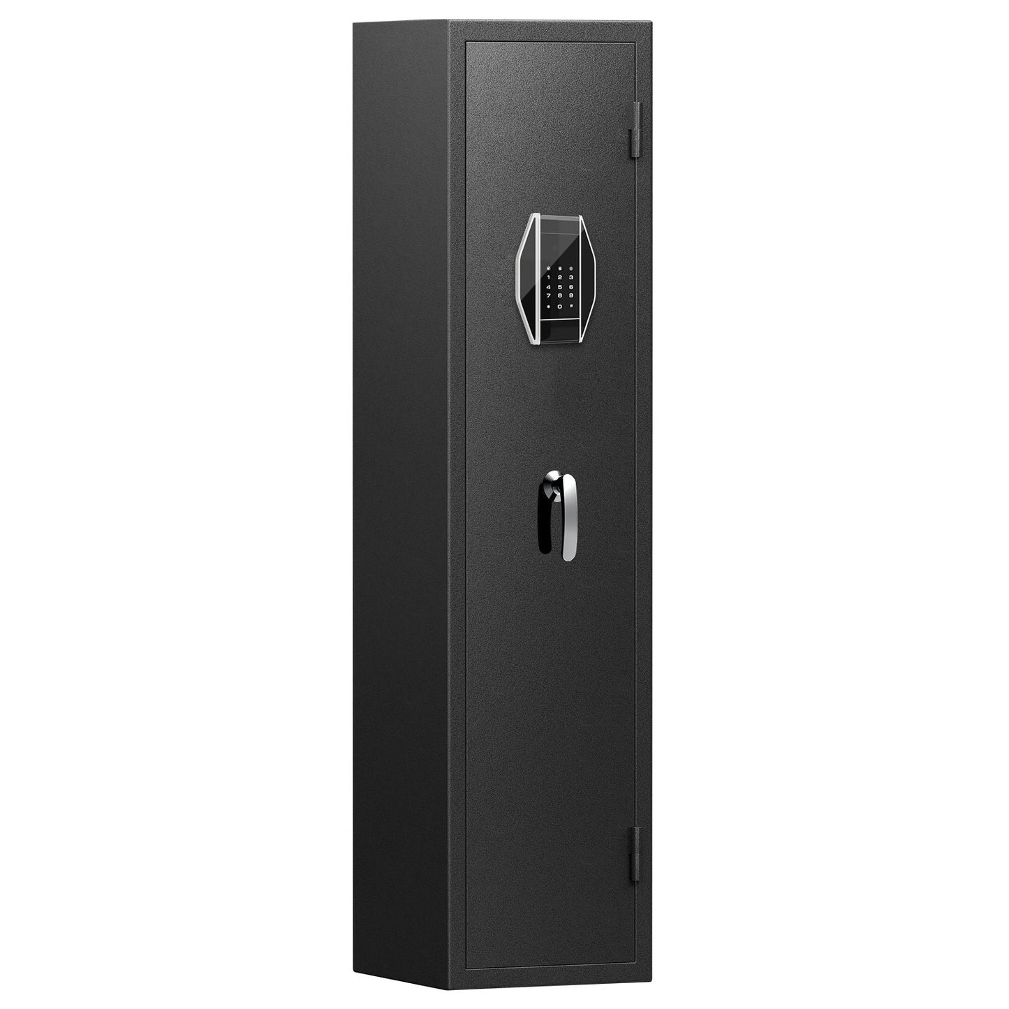 3 - 4 Gun Safe For Rifles And Pistols, Quick Access Password Gun Safe, High Security Metal Rifle Safe Locker With Removable Shelf And 2 Adjustable Gun Slots - Black