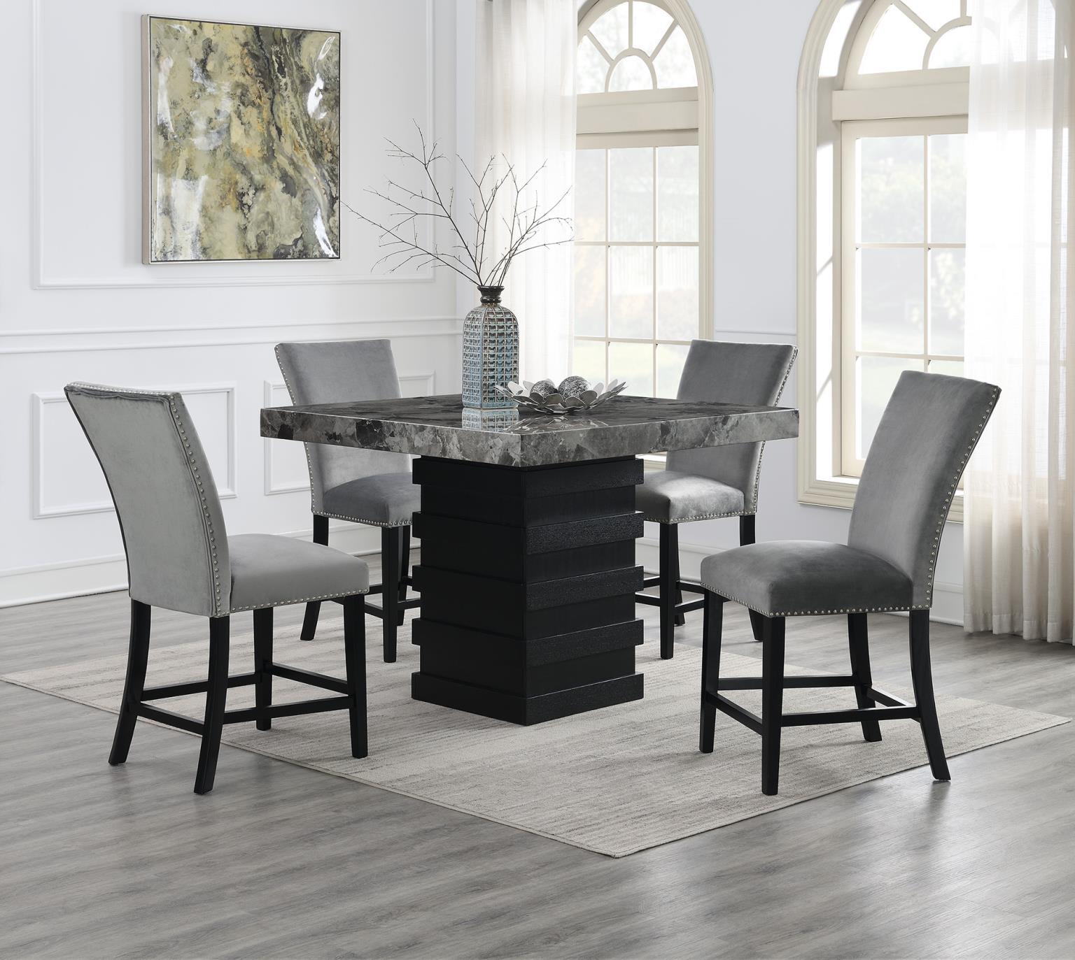 D136 - Dining Room Set With 4 Faux Leather Chairs