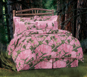 Camo - Oak Camo Queen Comforter Set (Set of 7) - Pink / Green