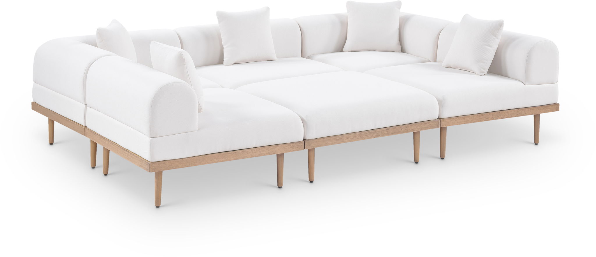 Laguna 6 Piece 142\" Outdoor Patio Modular Sectional - Thumbnail 4