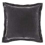Stella - Faux Silk Velvet Flanged Euro Sham - Dark Slate