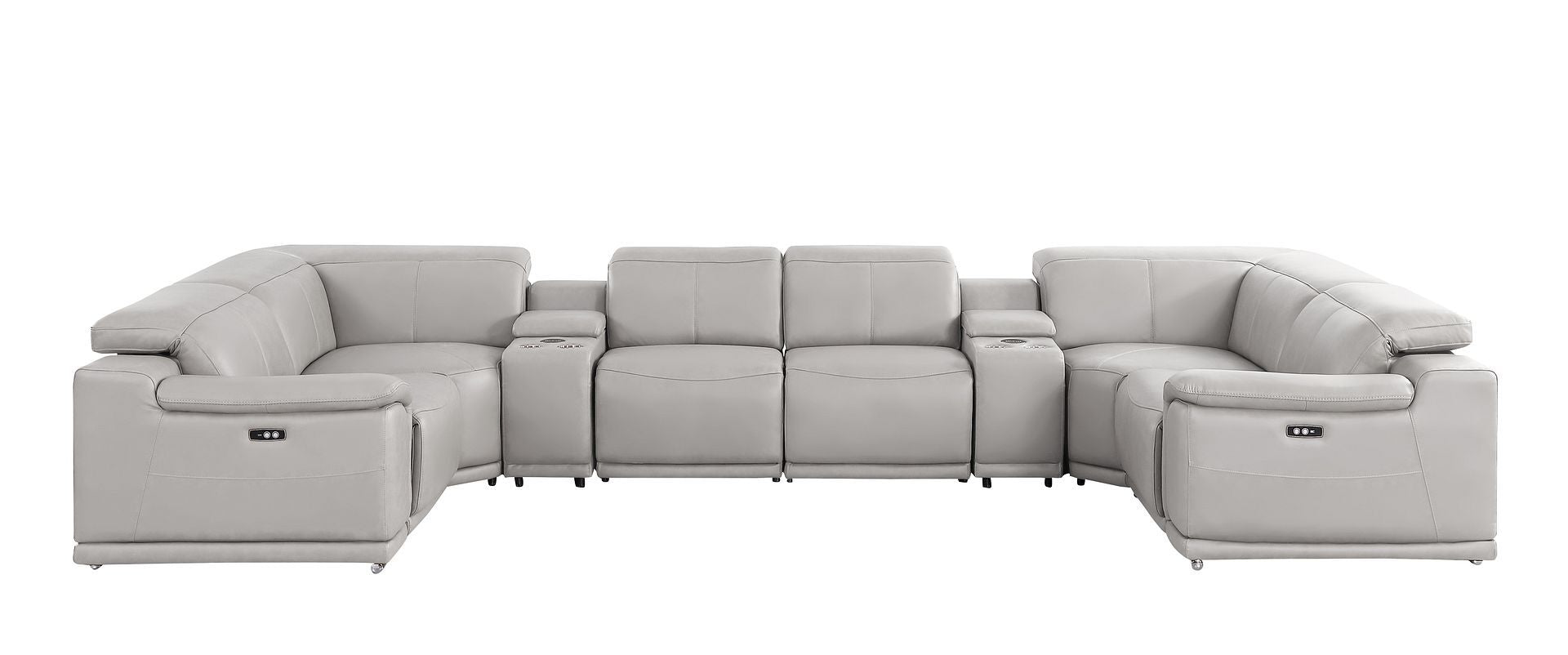 2679 - 8-Piece U-Shaped Power Reclining Sectional In Genuine Leather (2 Recliners)