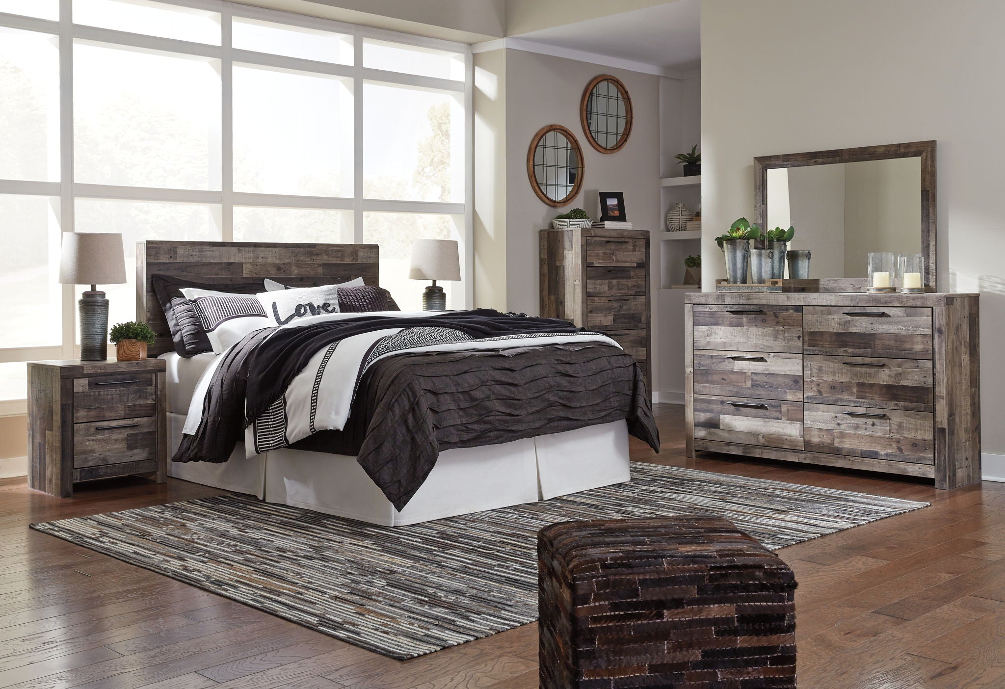 Derekson - Two Drawer Night Stand - Multi Gray