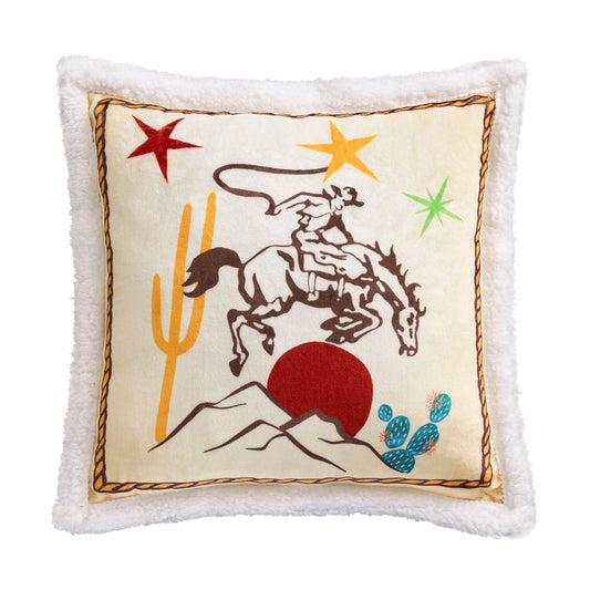 Campfire - Desert Rider Campfire Sherpa Pillow - Multi Color