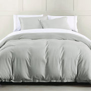 Hera - Queen Washed Linen Flange Duvet Cover - Light Gray