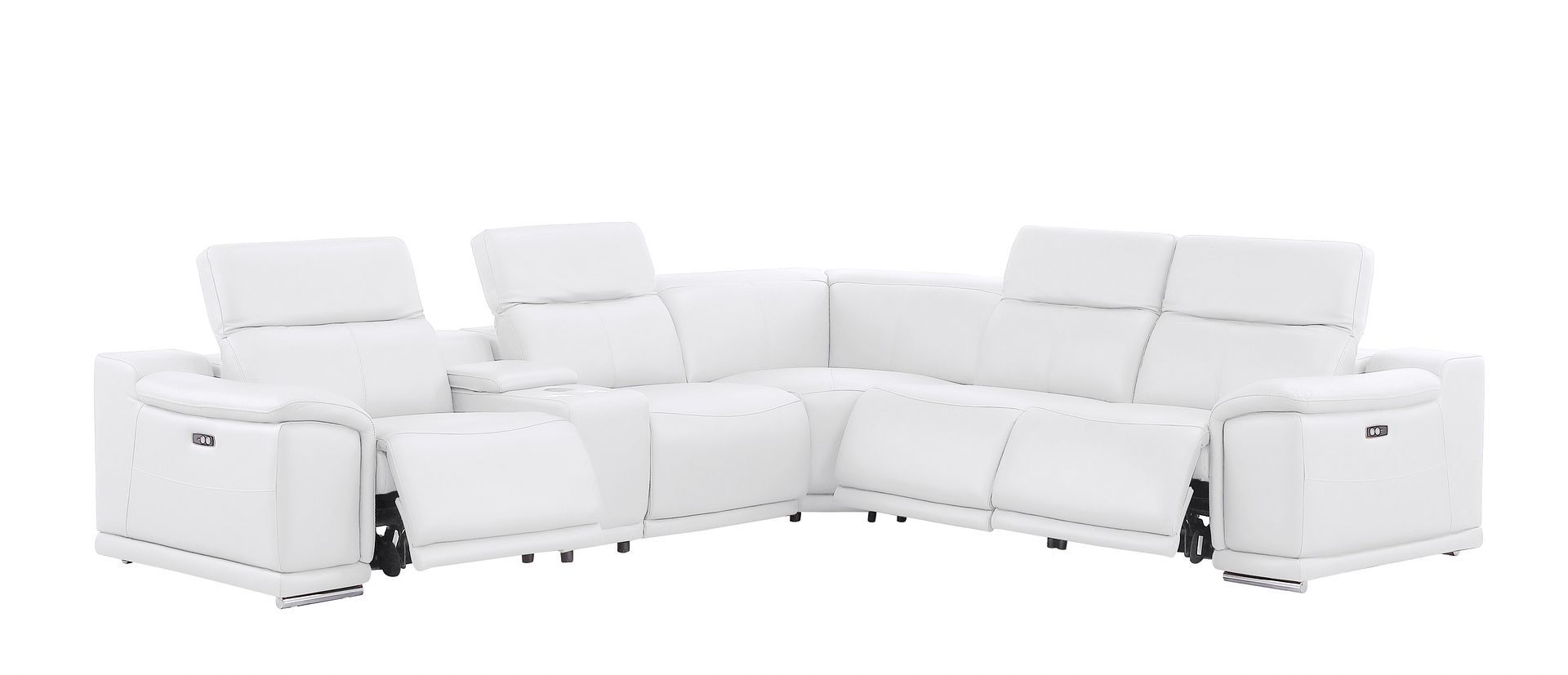 2679 - 6-Piece L-Shaped Power Reclining Sectional In Genuine Leather (3 Recliners)