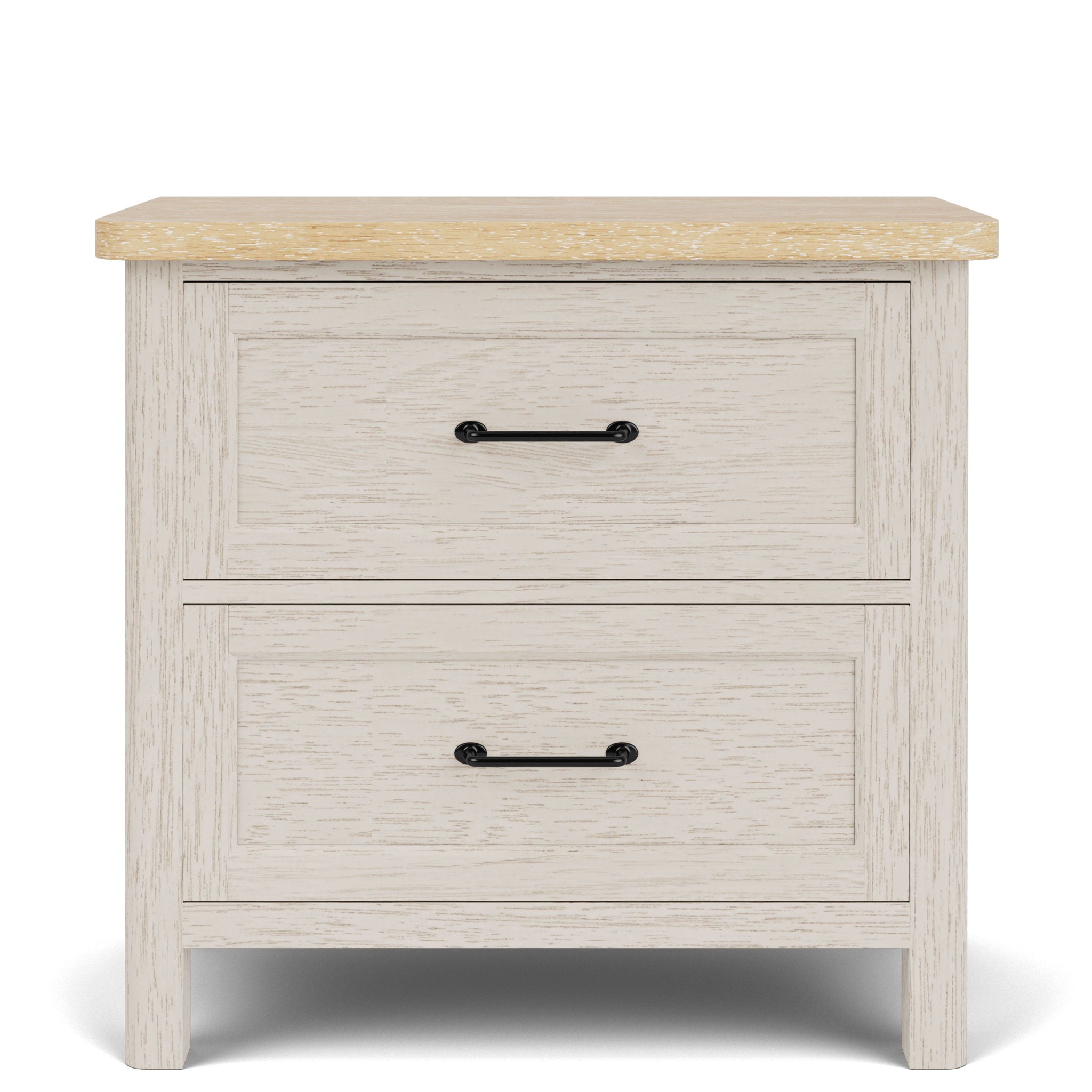 Glenndale - Two Drawer Nightstand - Aged White / Wheat