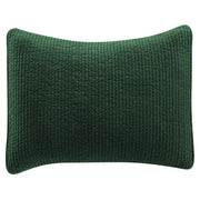 Stonewashed Cotton Velvet - Quilted Pillow Sham - Emerald