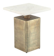 Nyra - Side Table - White / Brass
