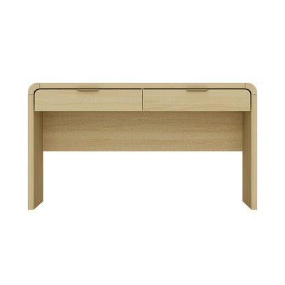 Grace - Office Desk With 2 Drawers - Oak