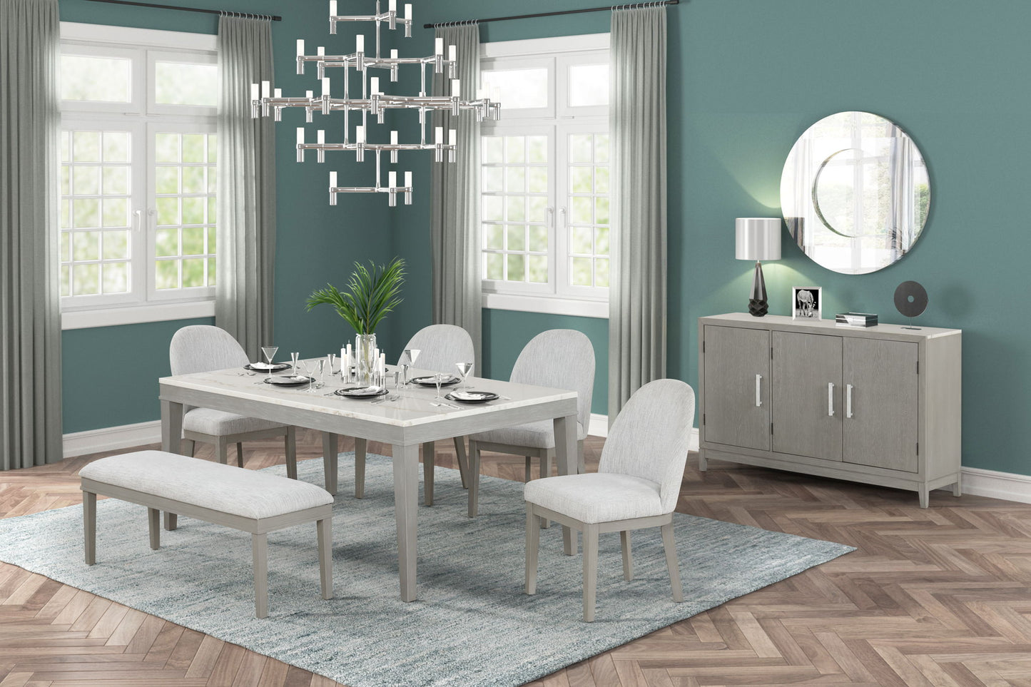 Essence - 54" Round Dining Table With Marble Top