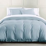 Hera - King Washed Linen Flange Comforter Set (Set of 3) - Light Blue