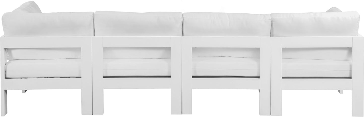 Nizuc - Outdoor Patio 4 Seat Modular Sofa With White Frame