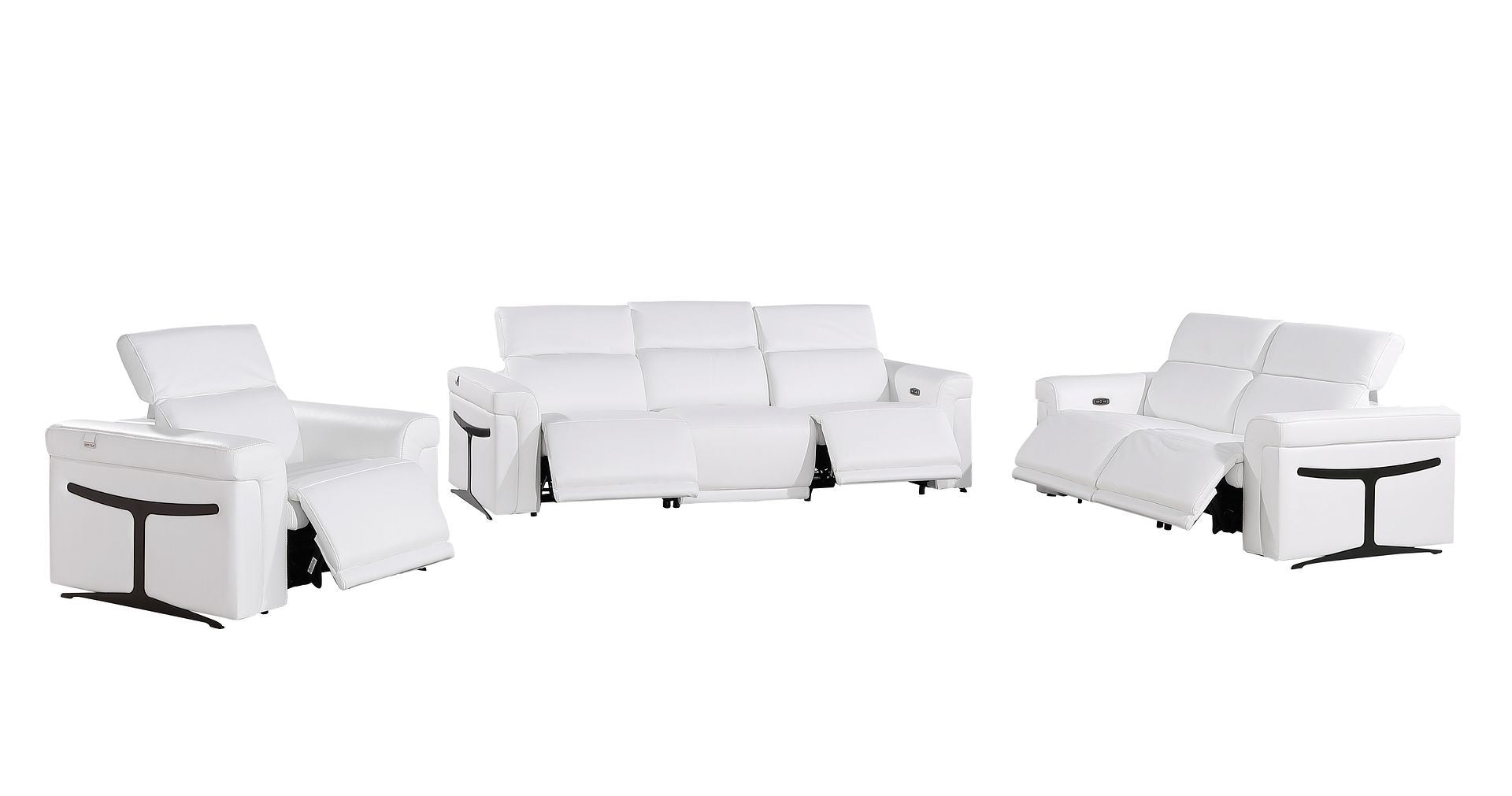 1126 - 6-Piece Modular Power Reclining Sofa, Loveseat & Chair Set In With 5 Power Recliners & Power Headrests