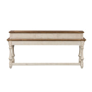 Morgan Creek - Console Bar Table - Antique White / Wirebrushed Tobacco Accents