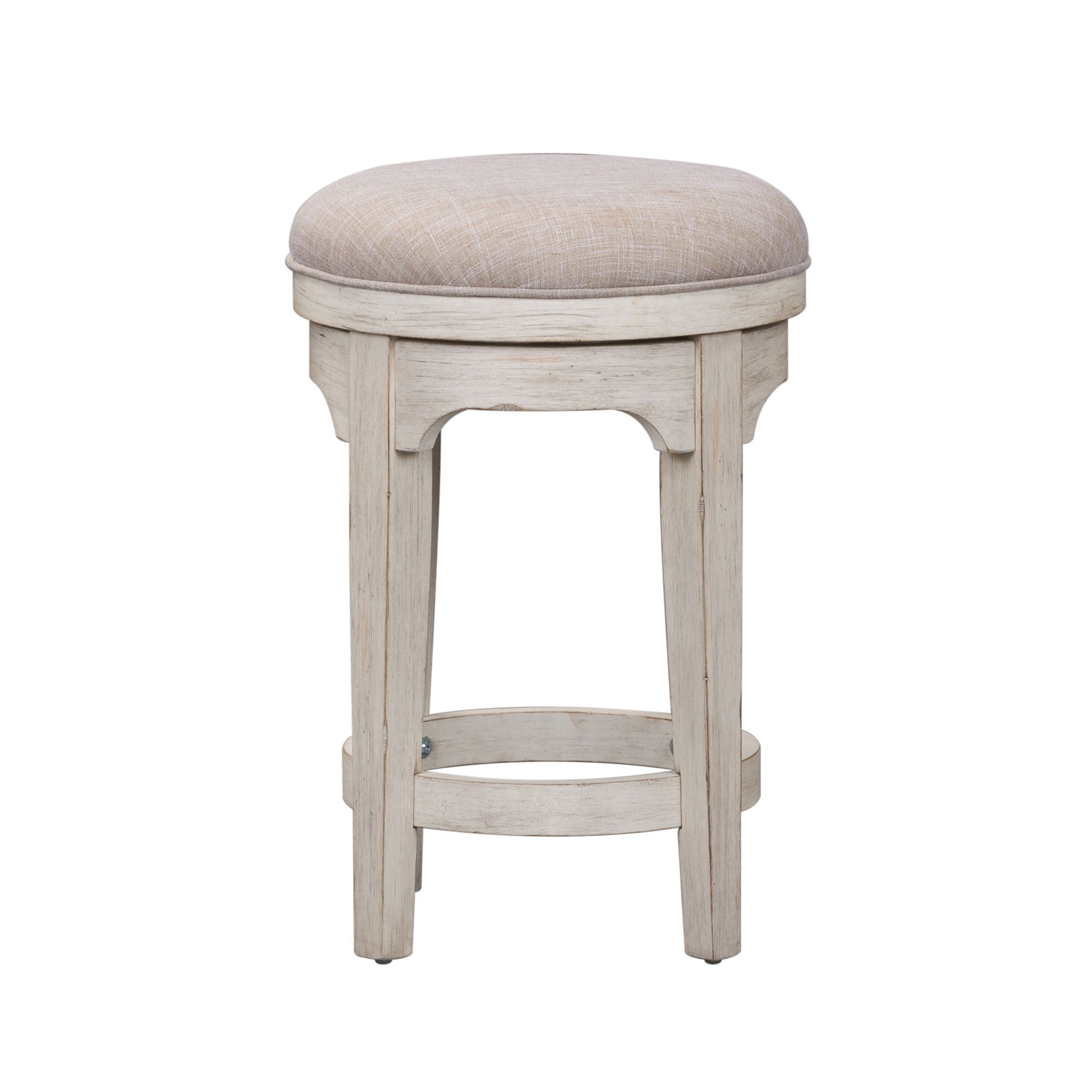 Farmhouse Reimagined - Console Swivel Stool - Antique White / Chestnut Tops