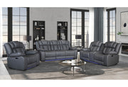 U7069 - 3 Piece Living Room Set (Power Reclining Sofa/Power Console Reclining Loveseat With LED +Immersive Sound/Power Recliner) - Gray
