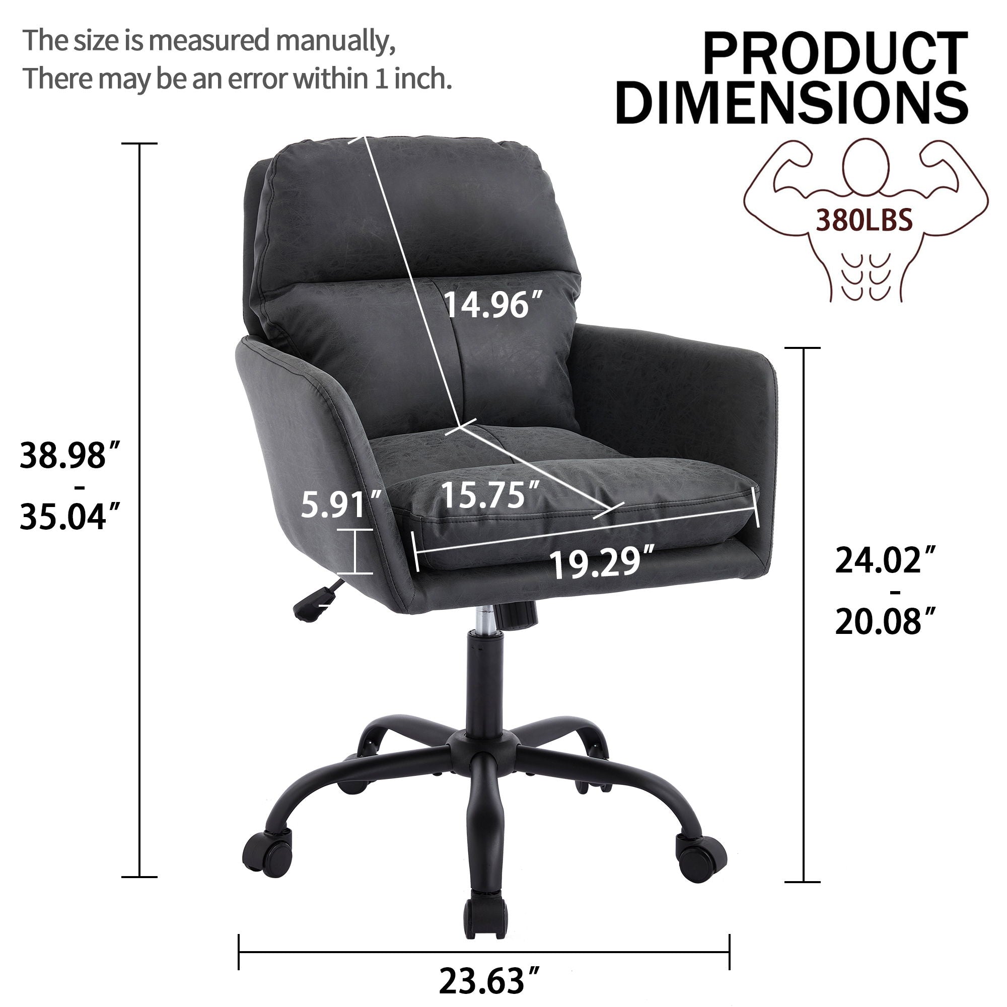 Adjustable Office Chair Ergonomic Swivel Chair - Thumbnail 3