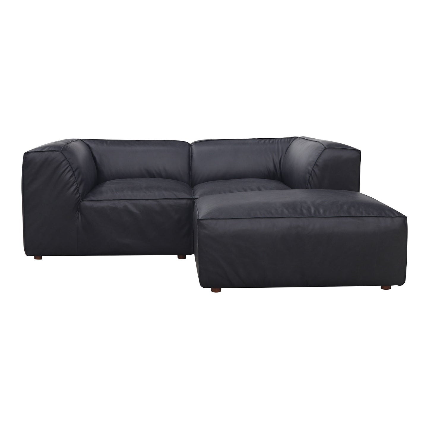 Form - Nook Modular Leather Sectional - Vantage Black