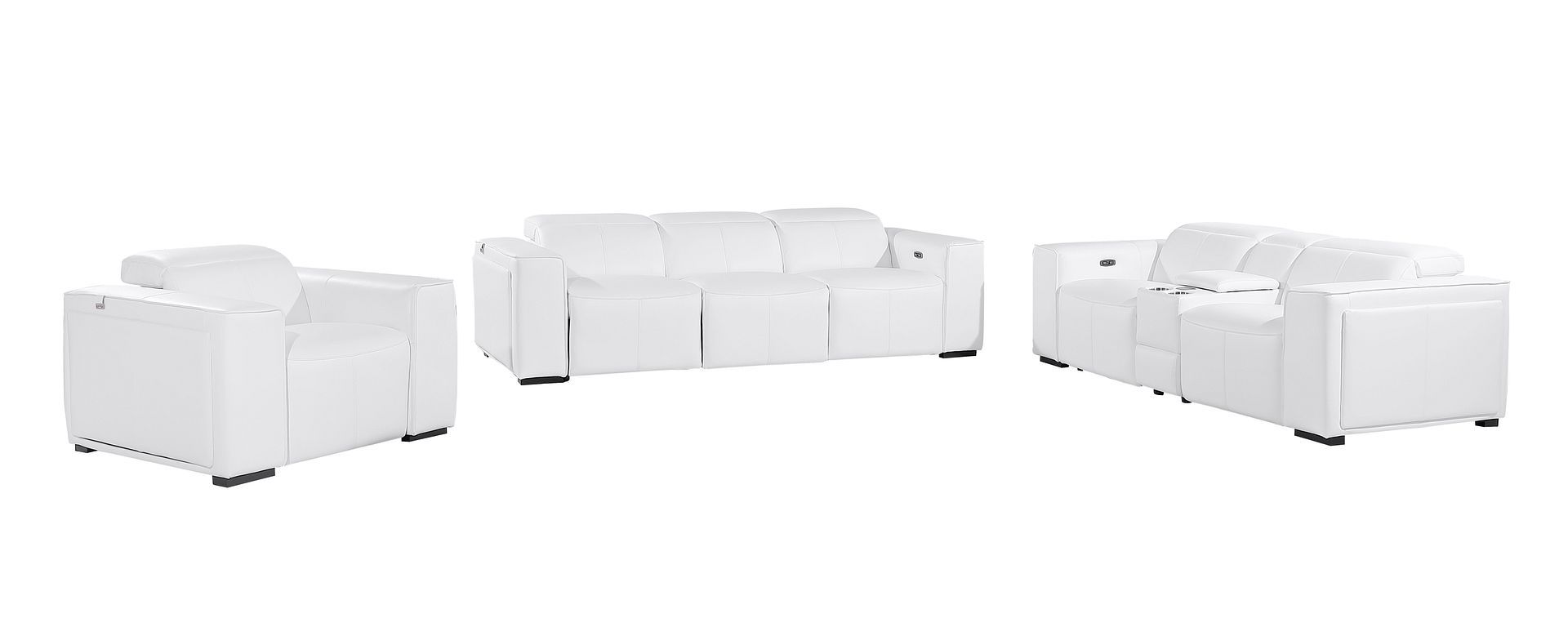 1224 - 7-Piece Modular Power Reclining Sofa, Loveseat & Chair Set In With 6 Power Recliners & Power Headrests